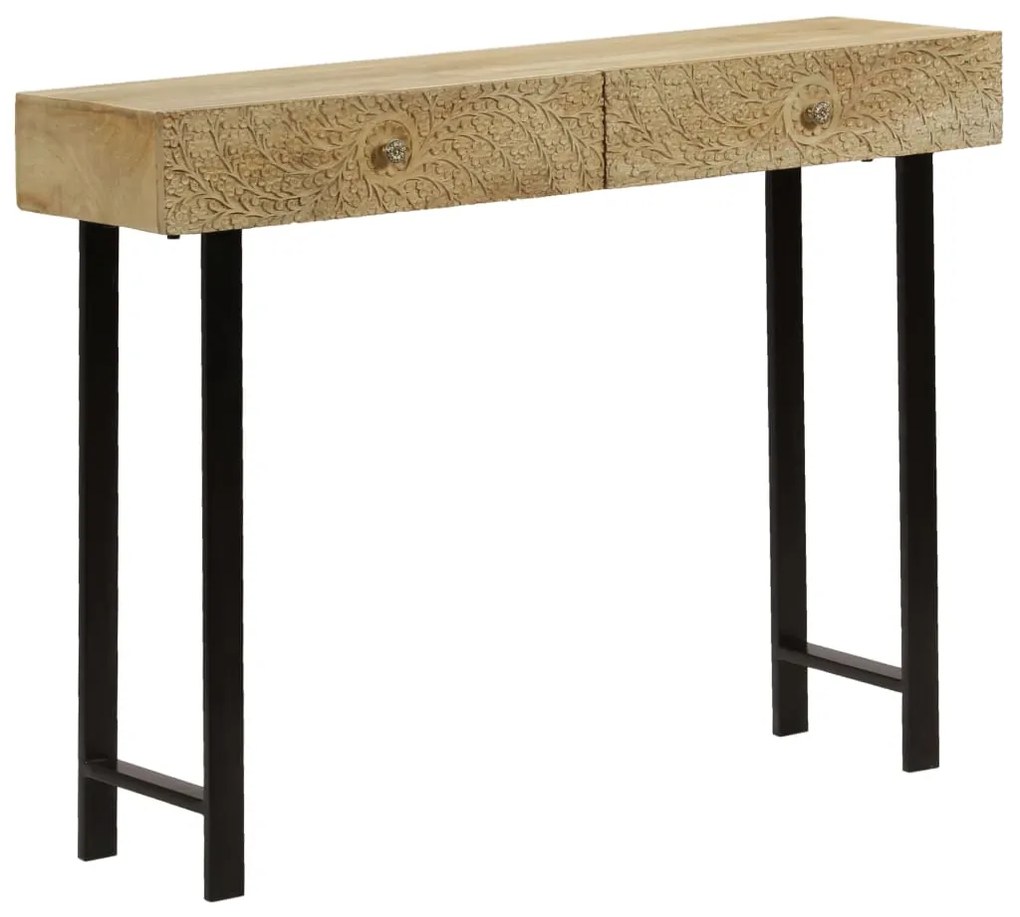 vidaXL Mesa consola madeira de mangueira maciça 102x30x79 cm