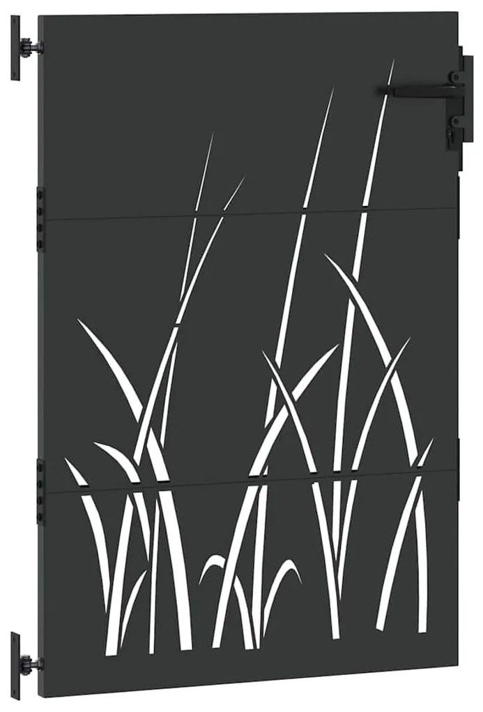 Portão de Jardim Preto 105 x 150 cm Aço com Revestimento em Pó