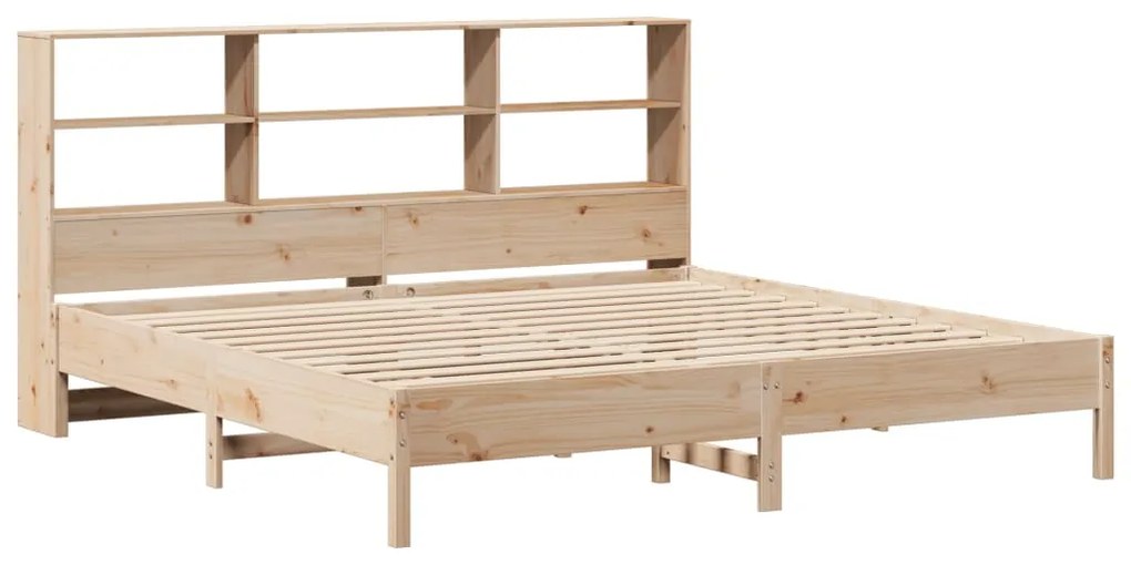 Cama com estante sem colchão 200x200 cm pinho maciço