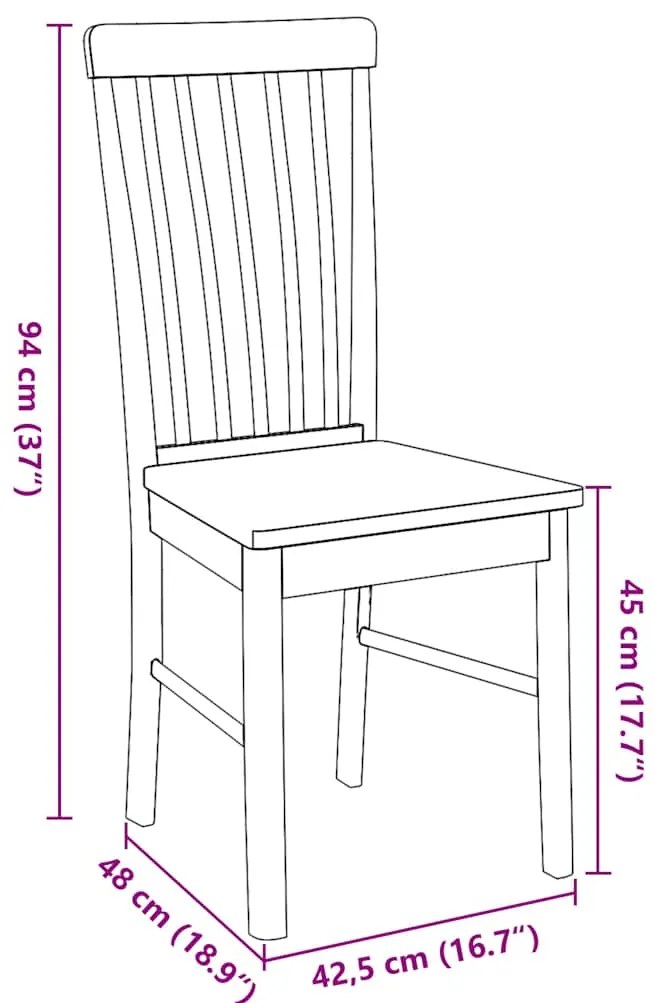 Cadeiras de jantar 2 pcs madeira de seringueira maciça branco