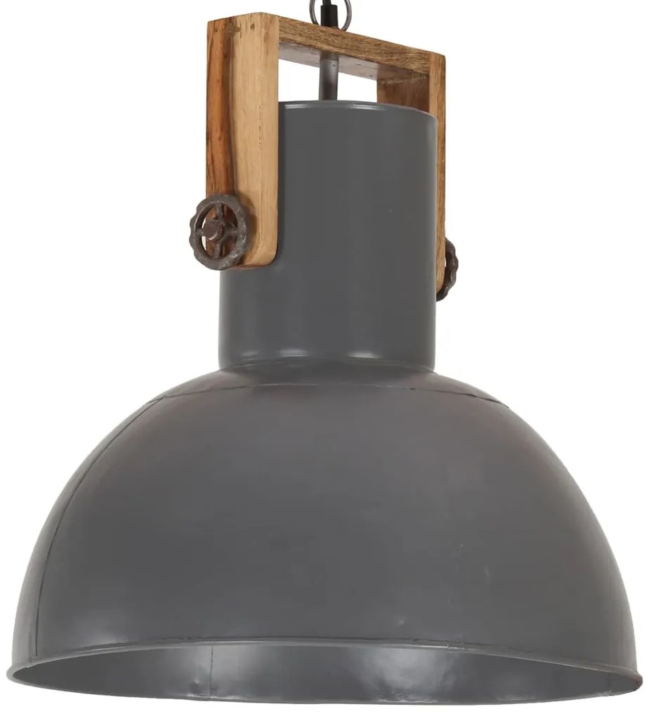 vidaXL Candeeiro teto industrial redondo 25W 42 cm E27 mangueira cinza