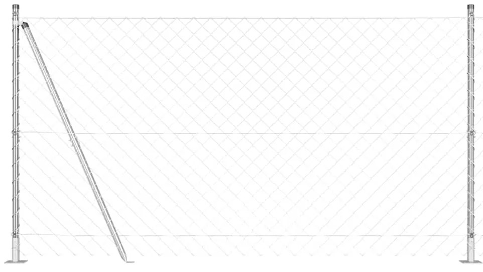 Conjunto de Postes de Cerca Prateado 10 x 1.2 m Aço Galvanizado