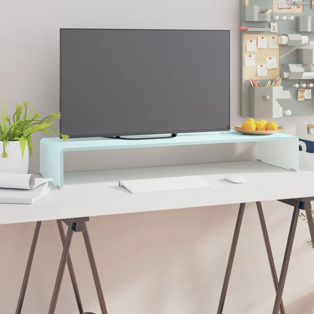 vidaXL Suporte de TV/monitores em vidro 90x30x13 cm verde