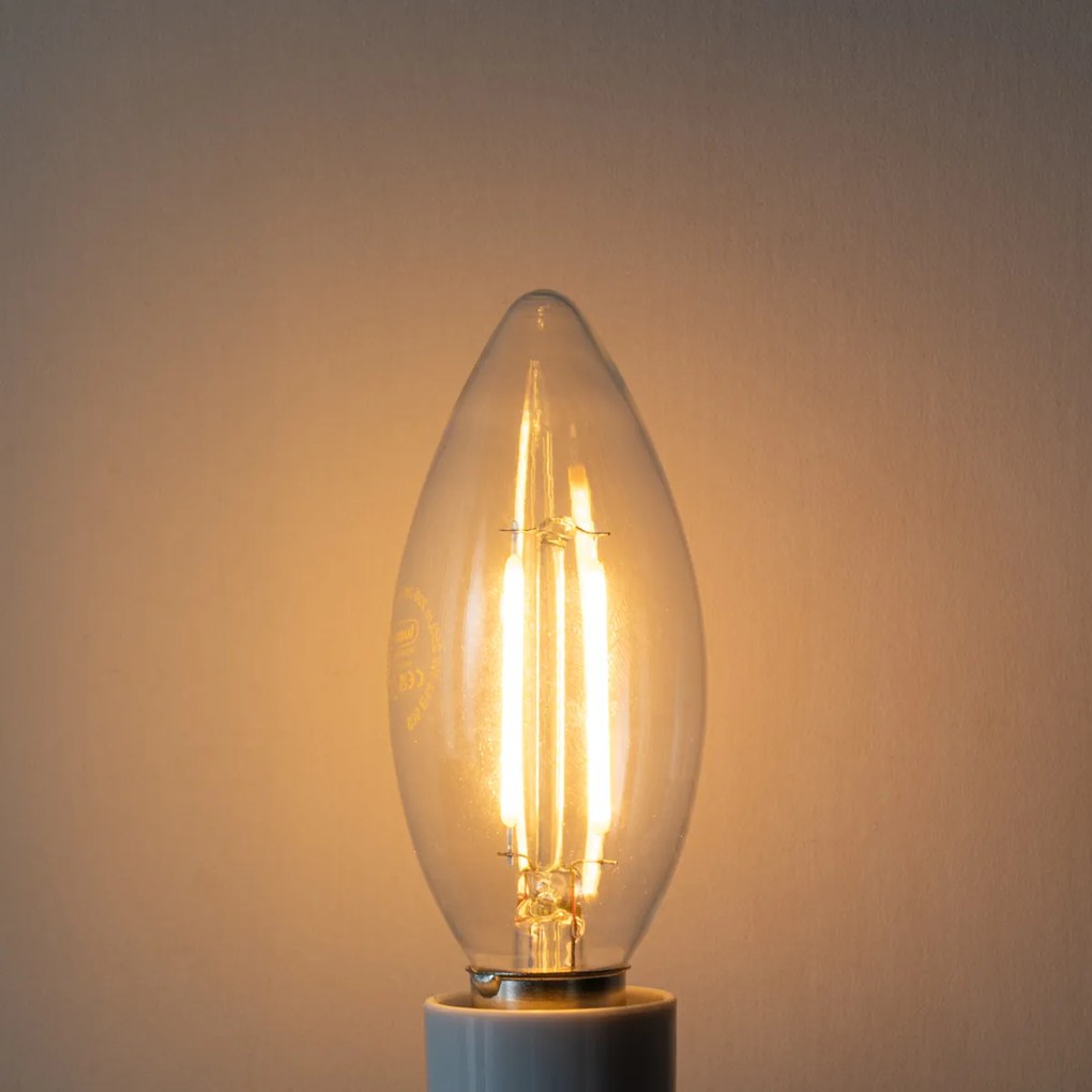 Set van 5 E14 dimbare LED lampen B35 helder 3W 250 lm 2200K