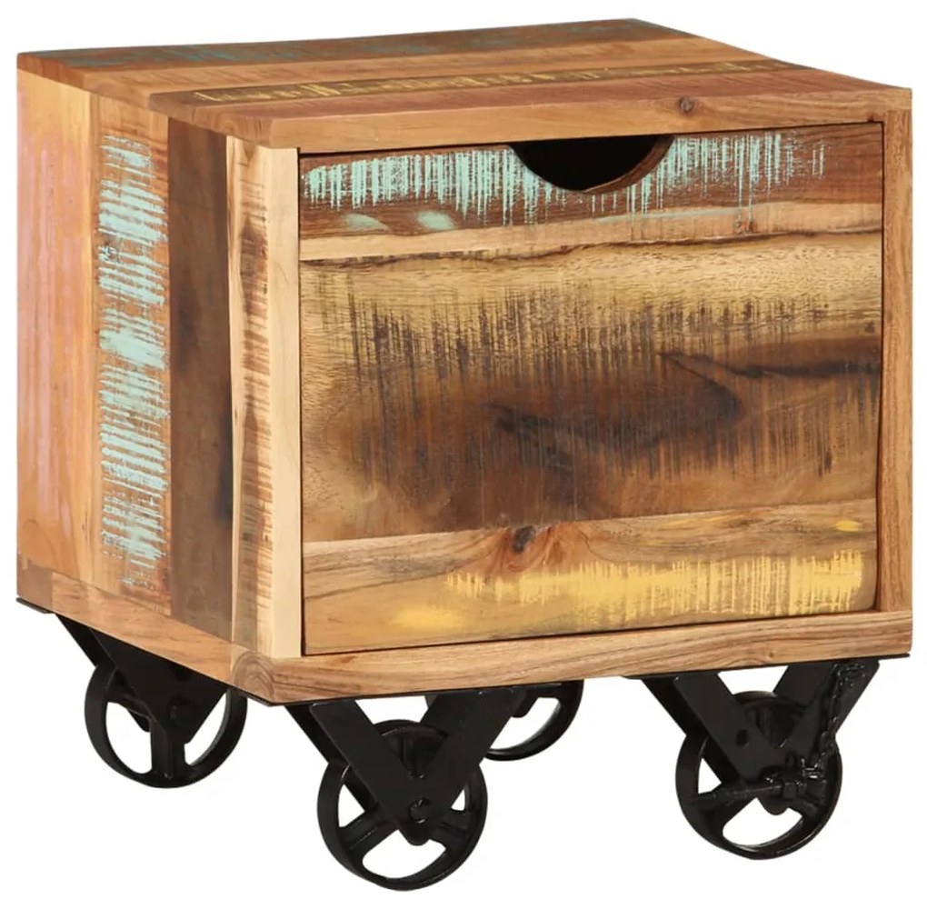 Mesa de apoio 40x40x45 cm madeira reciclada maciça