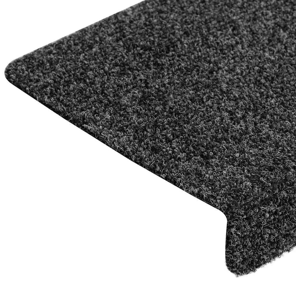 Tapetes de escada autoadesivos 30 pcs 65x21x4 cm cinzento