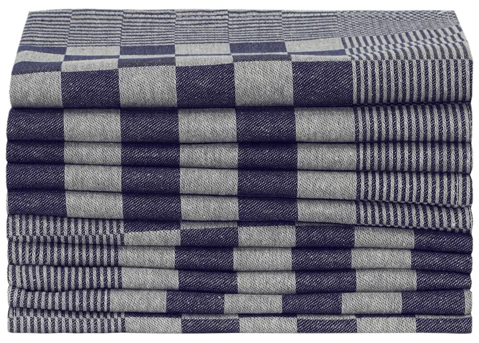 Panos de cozinha 20 pcs 50x70 cm algodão azul e branco
