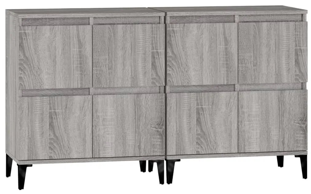 Aparadores 2 pcs 60x35x70 cm derivados madeira cinza sonoma