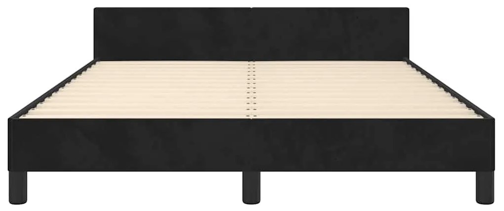 Estrutura de cama sem colchão 140x200 cm veludo preto