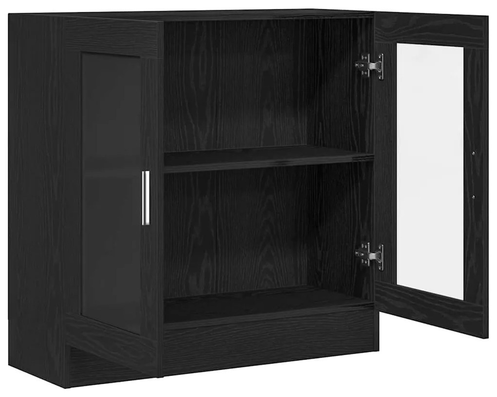 Estante de Livros vidaXL em Preto Carvalho 82,5x30,5x80 cm em Madeira