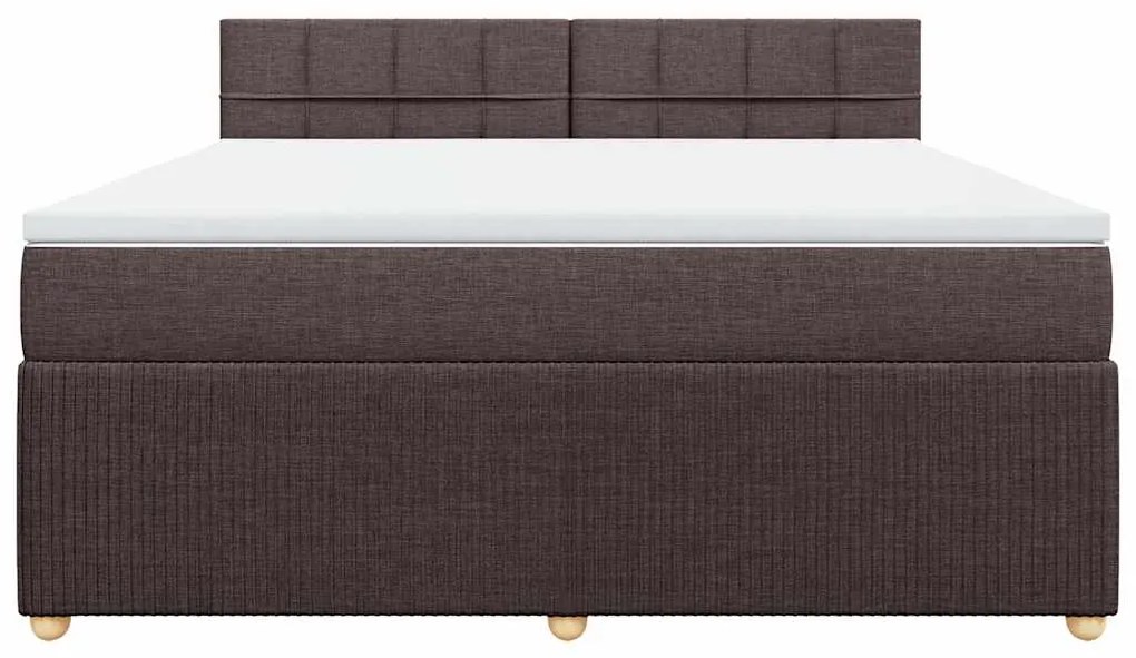 Cama com molas/colchão 180x200 cm tecido castanho-escuro