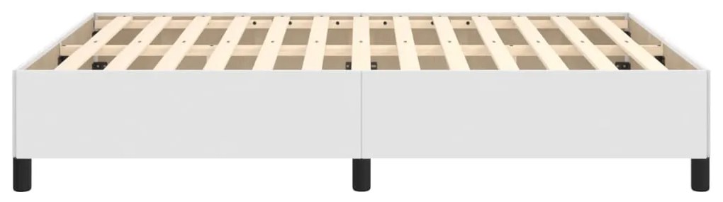 Estrutura de cama 140x190 cm couro artificial branco