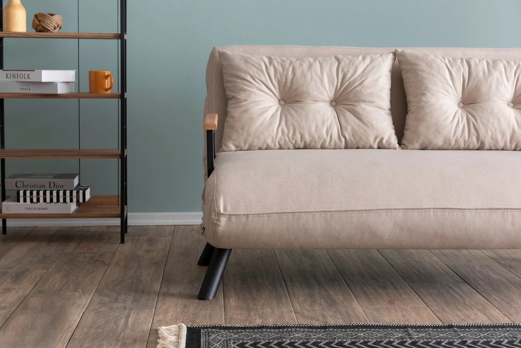 Sofá-Cama de 2 Lugares Sando – Creme – 175 cm x 133 cm