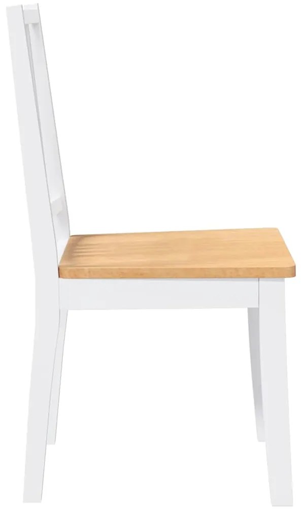Cadeiras de jantar 2 pcs madeira de seringueira maciça branco