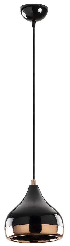 Candeeiro de Teto Yildo – Preto e Cobre – 17 cm