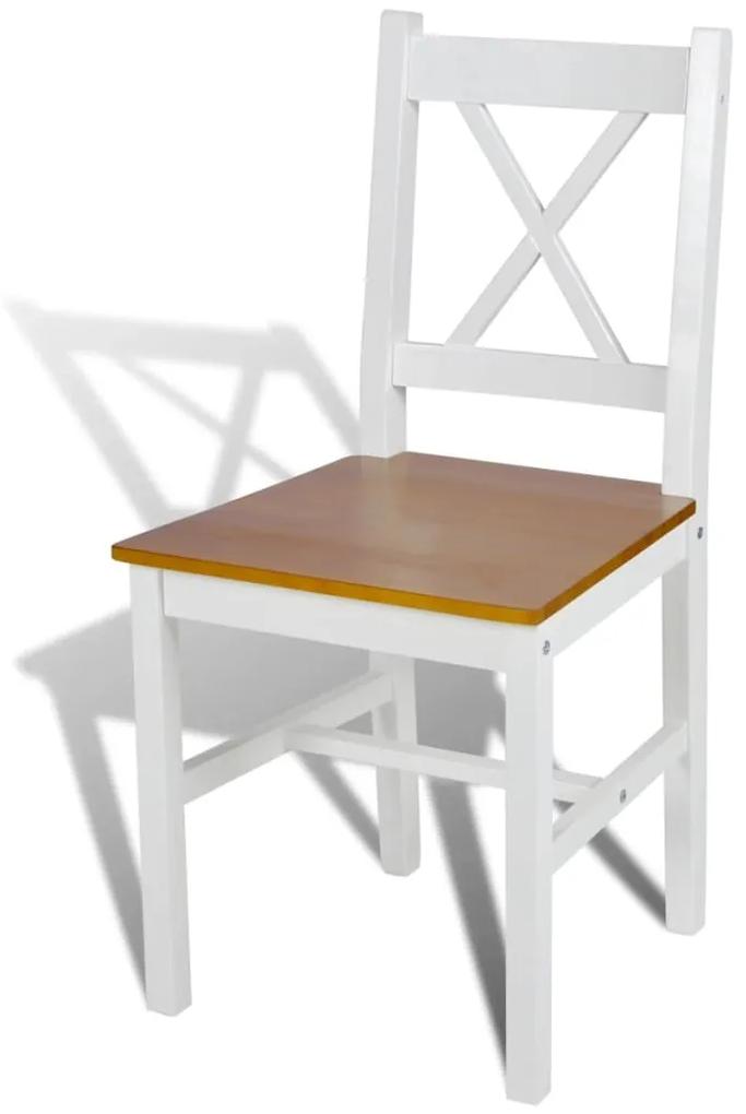 Cadeiras de jantar 2 pcs madeira de pinho branco