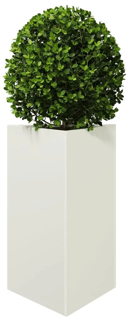 Vaso/floreira de jardim triangular 50x43x75 cm aço branco