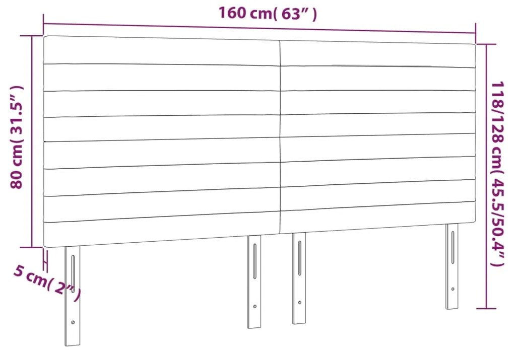 Cabeceira de cama 4 pcs tecido 80x5x78/88 cm castanho-escuro