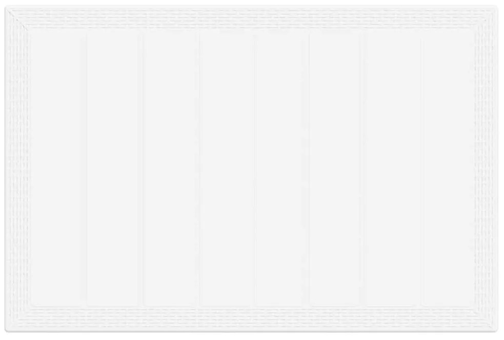 Conjunto de Jantar de Jardim 7 pcs Branco Rattan / Vime
