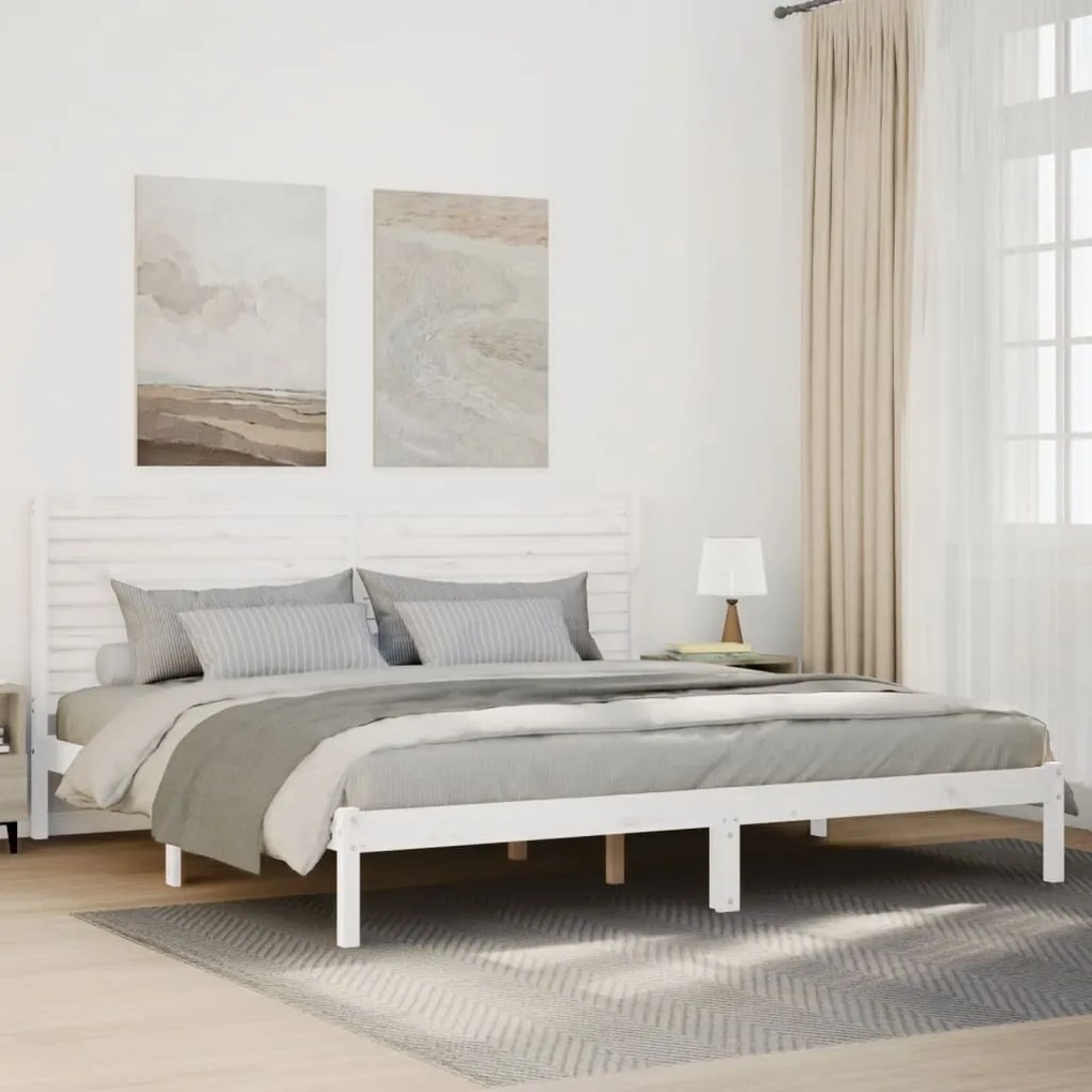 vidaXL Cama extra longa sem colchão 180x220 cm madeira maciça