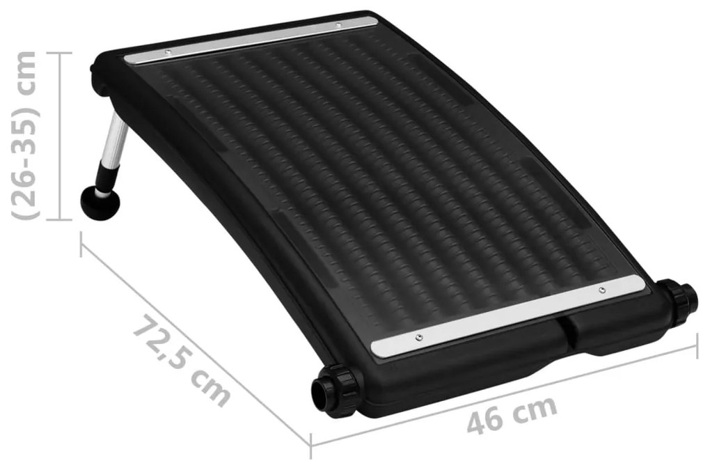 Painéis de aquecimento solar curvos p/ piscina 3 pcs 72,5x46 cm