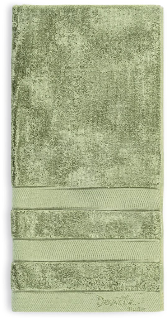 Toalhas 100% algodão 550 gr./m2 - Tinta organica - Bordado Devilla Home: Green 1 Toalha 70x130 cm + 1 Toalha 50x95 cm + 1 Toalha 30x50 cm