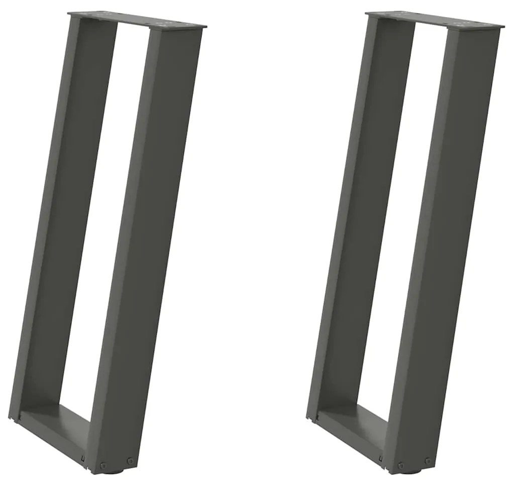 Pés de mesa de console em forma de U, 2 peças, antracite, 28x(72-73) c