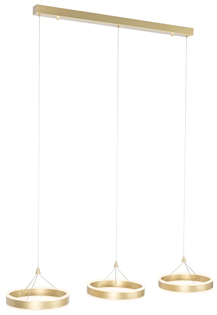 Candeeiro de suspensão em latão oblongo com LED regulável em 3 etapas 3 luzes - Lyani Design