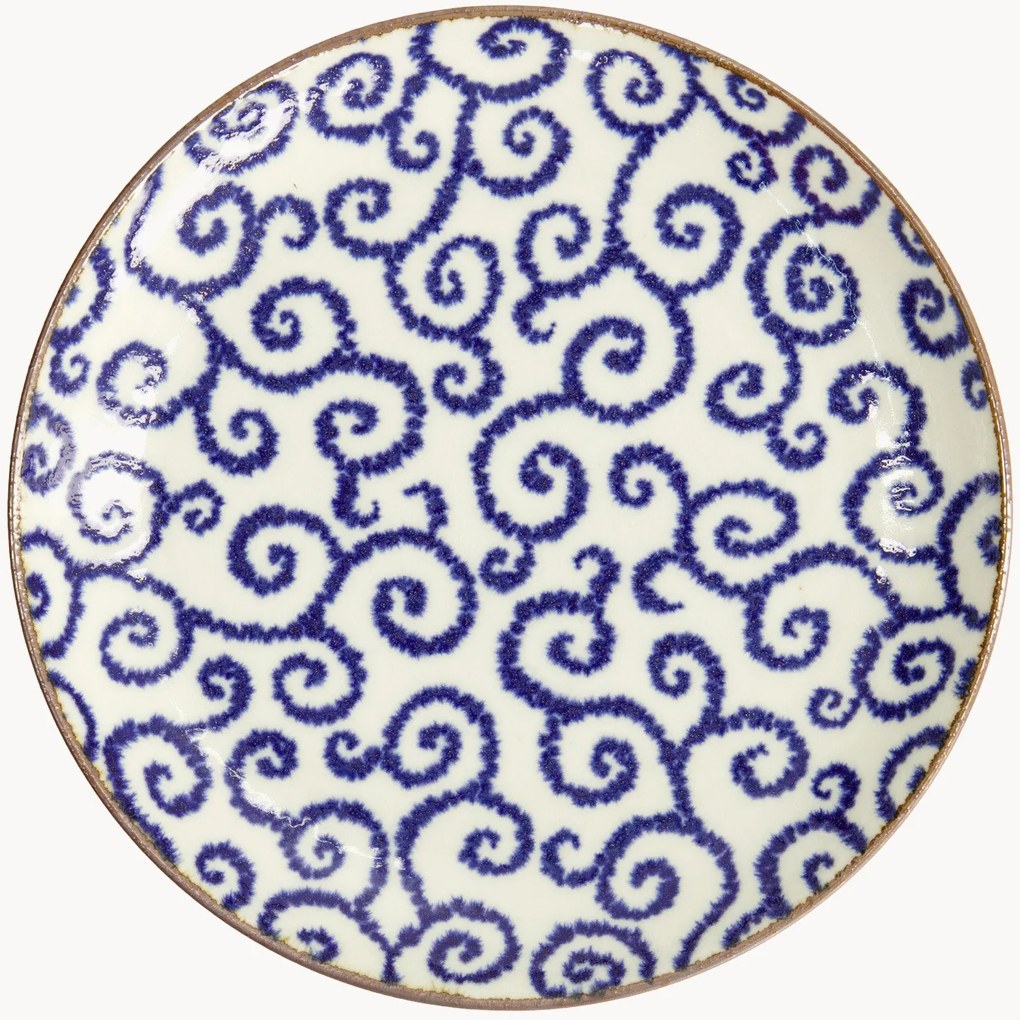Pratos redondos de porcelana Ten Karakusa, conjunto de 6
