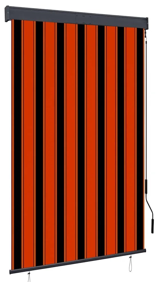 Estore de rolo para exterior 120x250 cm laranja e castanho