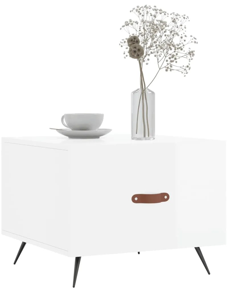 Mesas de centro 2 pcs 50x50x40 cm branco brilhante