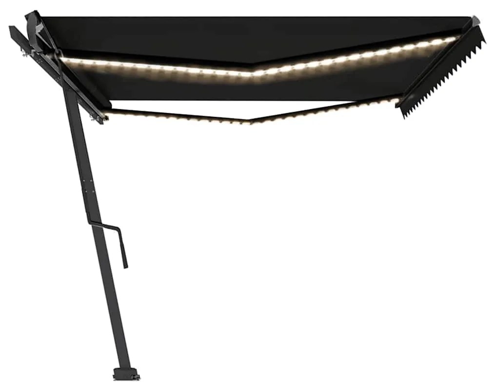 Toldo retrátil manual com LED 500x300 cm antracite