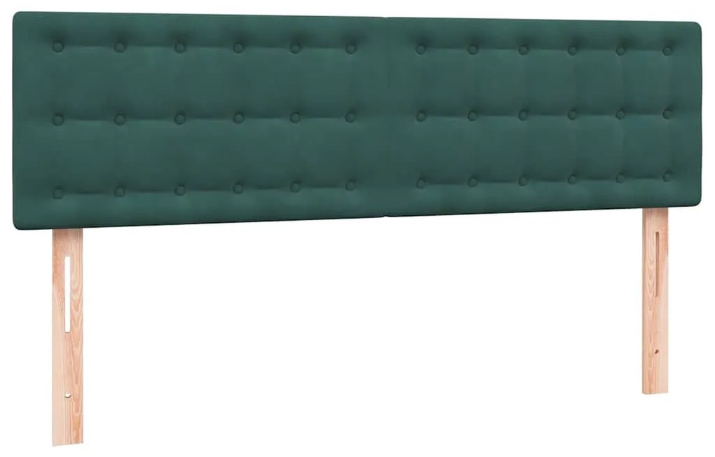 Box Cama primavera com Colchão Verde Escuro 140x210 cm Veludo
