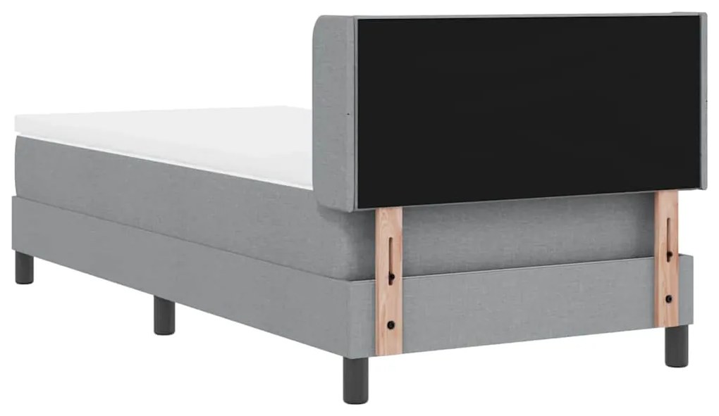 Cama Box com Colchão Cinza Claro 90 x 200 cm Tecido