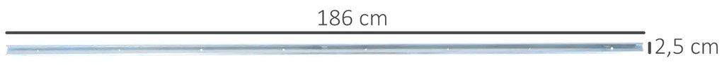 Ferragem para Porta Corredeira 186cm Kit de Acessórios para Porta Corredeira de Madeira com Trilho de Metal e 2 Roldanas Prata