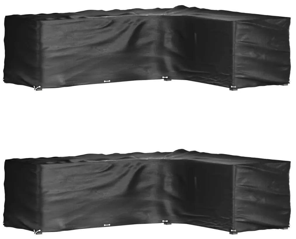 Capas p/ mobília jardim forma de L 2 pcs 16 ilhós 260x210x80 cm