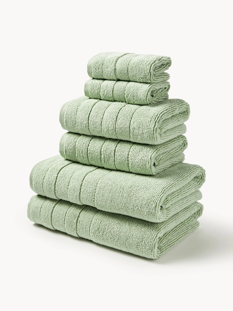 Conjunto de toalhas com borda às riscas Luxe, vários tamanhos