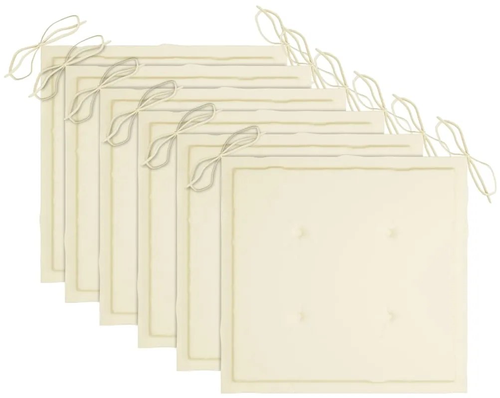 Cadeiras de jardim com almofadões 6 pcs acácia maciça