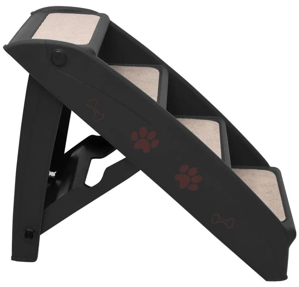 Escadas para cães dobráveis 62x40x49,5 cm preto