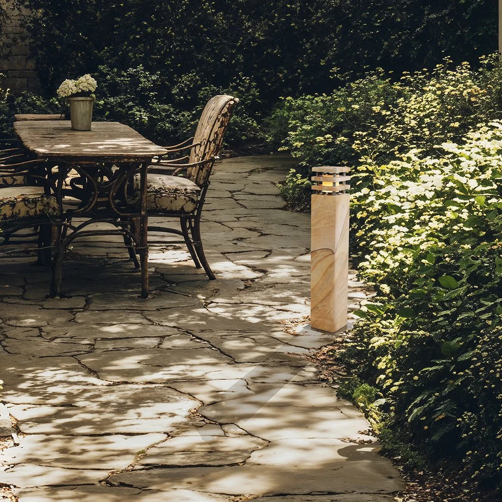 Candeeiro de pé moderno para exterior em arenito 70 cm - Grumpy