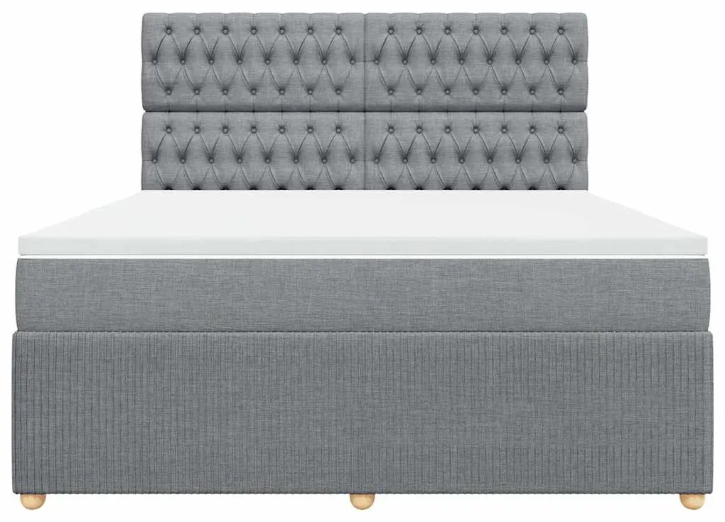 Cama com molas/colchão 180x200 cm tecido cinzento-claro