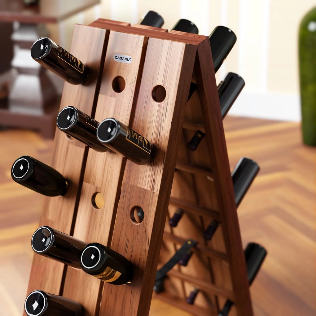 Garrafeiras dobrável para 36 garrafas de vinho com design elegante 87 x 39 x 55 cm Castanho