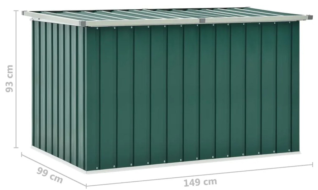 Caixa de arrumação para jardim 149x99x93 cm verde