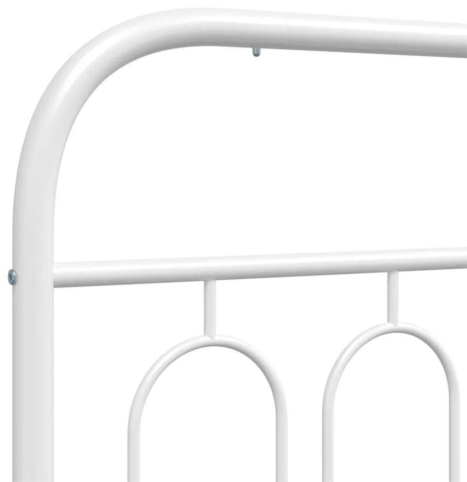 Estrutura de cama com cabeceira e pés 90x190 cm metal branco