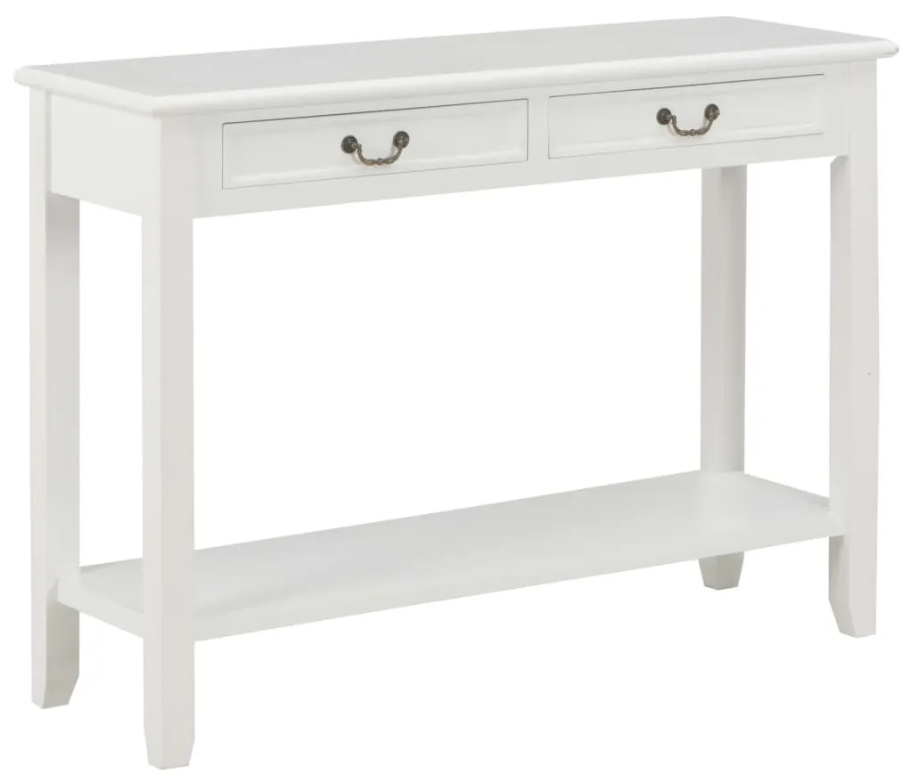 vidaXL Mesa consola 110x35x80 cm madeira branco