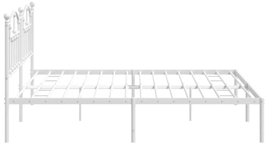 Estrutura de cama com cabeceira 200x200 cm metal branco