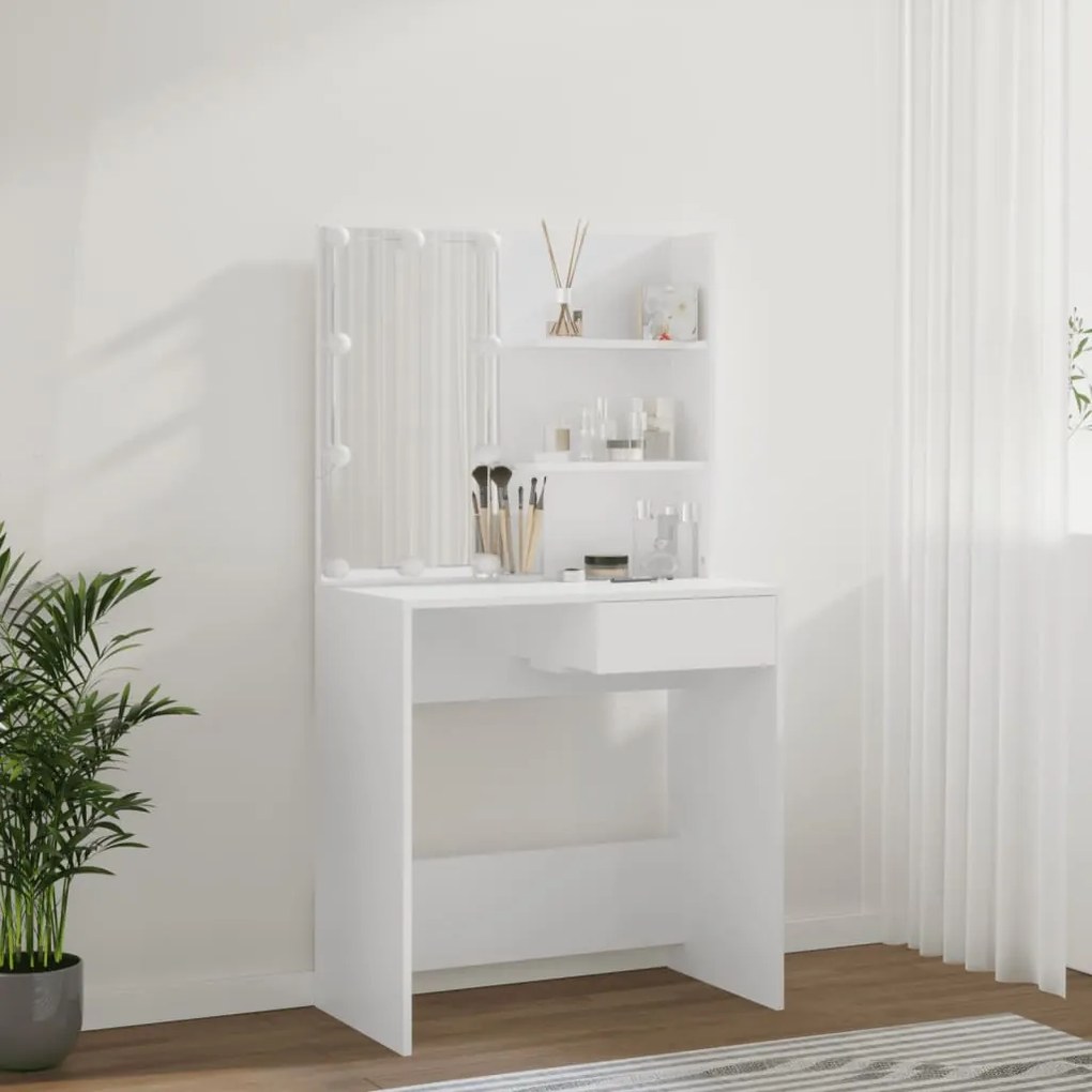 Toucador com LEDs 74,5x40x141 cm branco