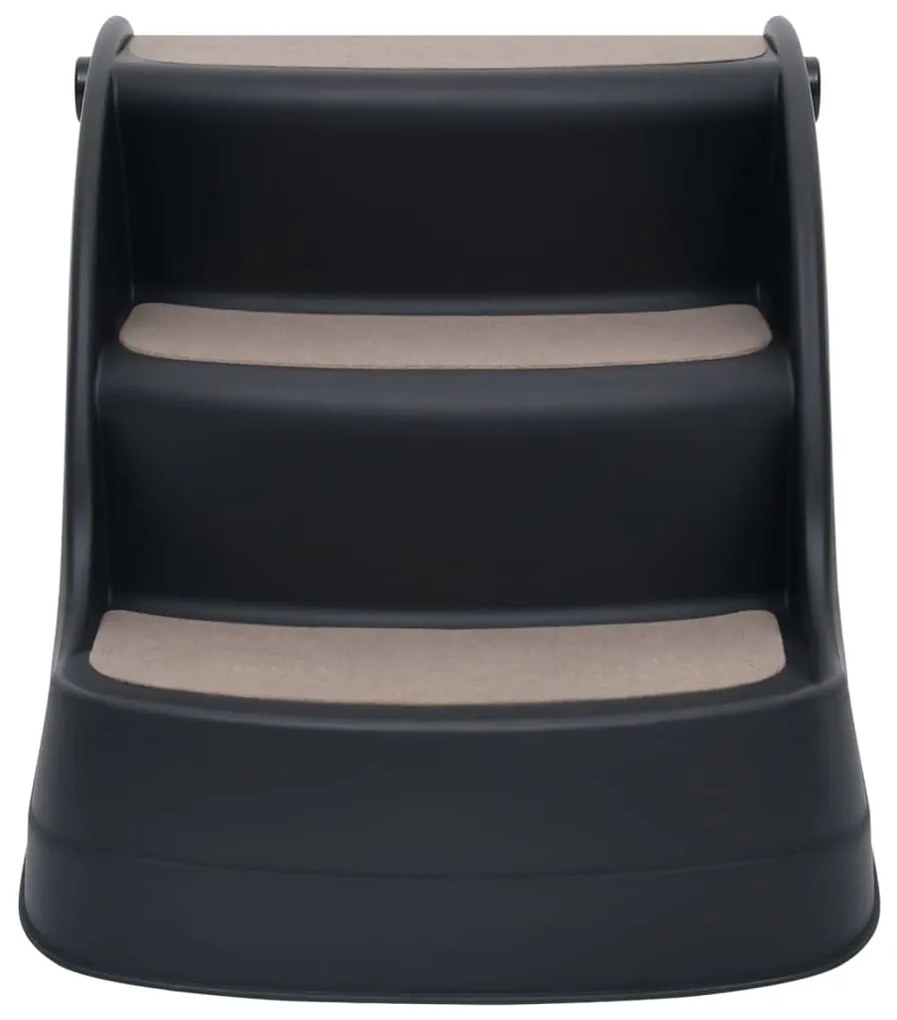 Escada para cães dobrável com 3 degraus preto