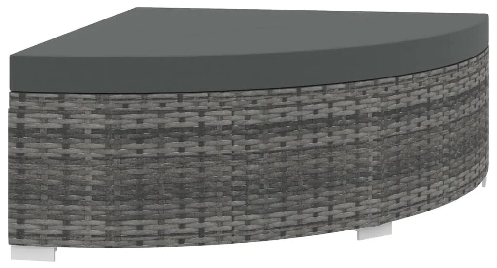 6 pcs conjunto lounge de jardim c/ almofadões vime PE cinzento