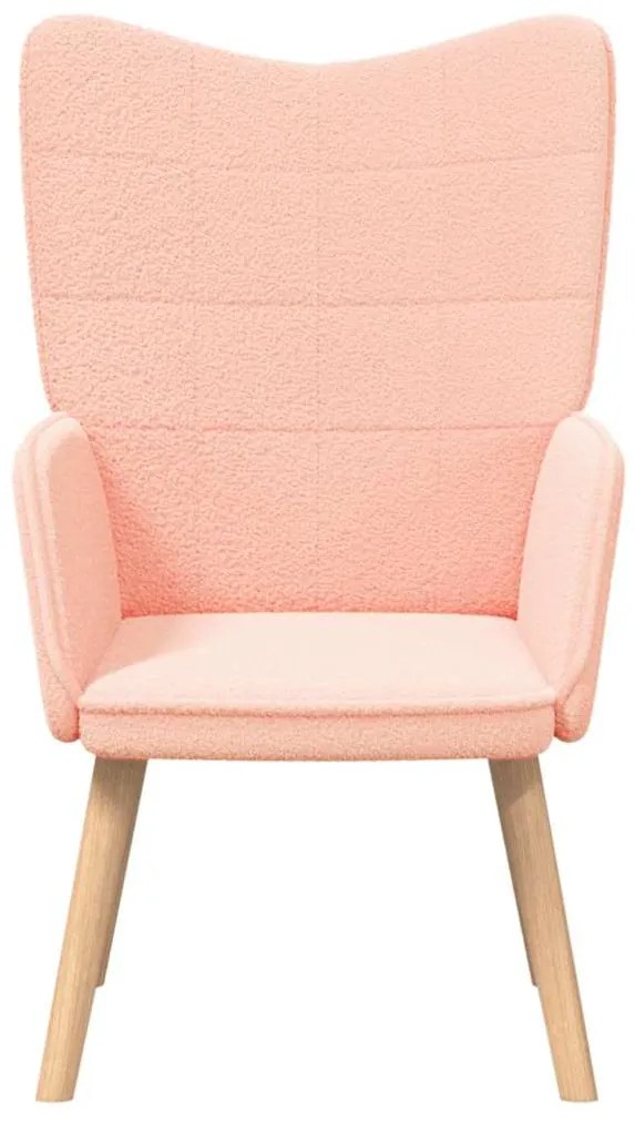 Cadeira Relaxante vidaXL Rosa em Tecido que Lembra Lã